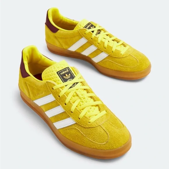 adidas gazelle silver green womens MAEVE mustard suede sneakers